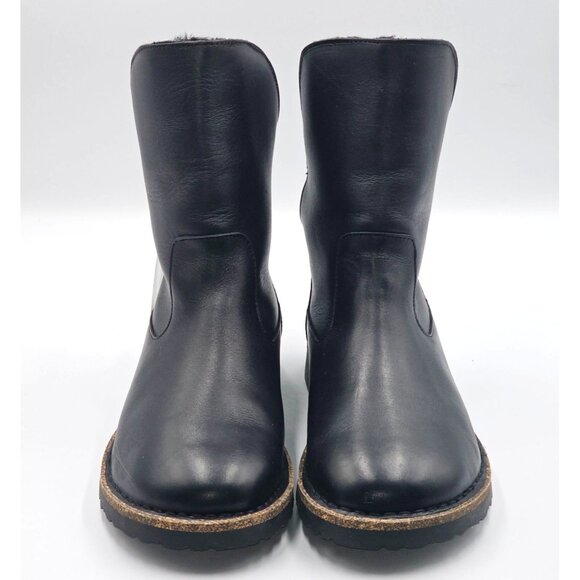 NWT Birkenstock Wo's Black Leather Uppsala Shearling Boots Sz 7.5 Men's 5 2742 - Picture 9 of 16